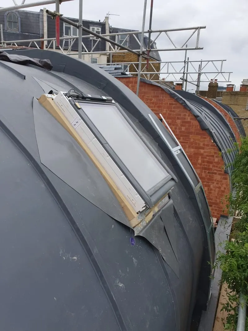 window on grey building