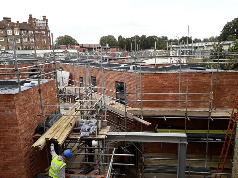 scaffolding on houses